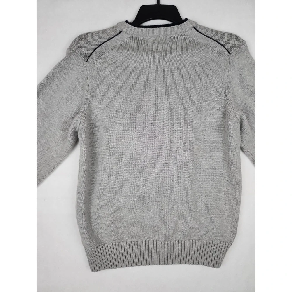 Tommy Hilfiger Sweater Mens M Grey Long Sleeve Cotton/Wool Blend Crew Neck EUC